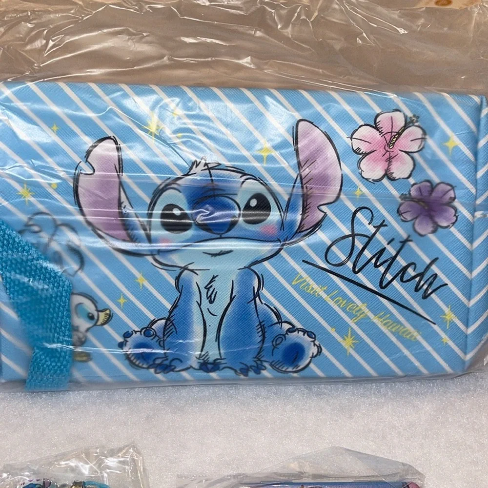Stitch Blue Kids Accessory Set nwt travel cosmetic bag, mirror, bracelet